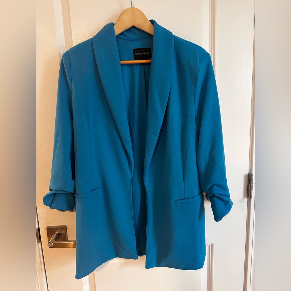 Long Draped Open Blazer